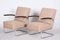 Set of Bauhaus Armchairs in Beech & Chrome attributed to Mücke-Melder, 1930s 3