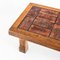 Brutalist Style Coffee Table in Oak and Ceramic by P. Garnier, France, 1970s 10