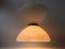 Danish Modernist Diablo Opaline Glass Pendant Light with Brass Disc, 1960s 2