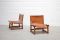 Mid-Century Cognac Leather Hunting Chairs, Set of 2, Image 4