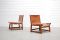 Mid-Century Cognac Leather Hunting Chairs, Set of 2, Image 15