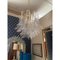 Clear Selle Murano Glass and Gold 24k Chandelier 8