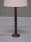 Tall Oak Table Lamp attributed attributed to Charles Dudouyt, France, 1950s 3