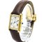Must Tank Vermeil Vermeil Vergoldete Leder Quarz Unisex Uhr von Cartier 2