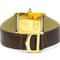 Must Tank Vermeil Vermeil Vergoldete Leder Quarz Unisex Uhr von Cartier 5