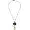 Artificial Pearl Rhinestone Gold Chain Pendant Necklace from Chanel 2