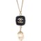Artificial Pearl Rhinestone Gold Chain Pendant Necklace from Chanel 1