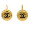 Gold Button Piercing Earrings from Chanel, Set of 2 1