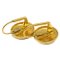 Gold Button Piercing Earrings from Chanel, Set of 2 3