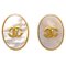 Oval Shell Earrings from Chanel, Set of 2 1