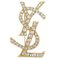 Rhinestone & Gold Plated Brooch from Yves Saint Laurent 1