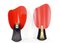 Red & Black Poppy Wall Lamps, 1960s, Set of 2 2