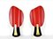 Red & Black Poppy Wall Lamps, 1960s, Set of 2, Image 1
