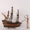 Antique Wooden Ship Model with Fabric Sails, Italy, 20th Century 2