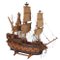 Antique Wooden Ship Model with Fabric Sails, Italy, 20th Century 1