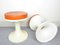 White & Orange Tulip Stools, 1970s, Set of 2 3