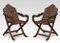 19th Century Chinese Folding Armchairs, Set of 2 1