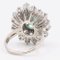 Vintage 14k White Gold Daisy Ring with Emerald and Diamonds, 1960s 5