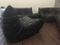 Black & Brown Leather Togo Sofa Set by Michel Ducaroy for Ligne Roset, 1974, Set of 4, Image 45