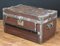 Antique French Wooden Crate with Key 1