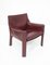 Set of Oxblood Red Leather Cab 414 Armchairs by Mario Bellini for Cassina, 1980s, Image 10