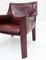 Set of Oxblood Red Leather Cab 414 Armchairs by Mario Bellini for Cassina, 1980s, Image 3