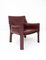 Set of Oxblood Red Leather Cab 414 Armchairs by Mario Bellini for Cassina, 1980s, Image 16