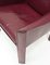 Set of Oxblood Red Leather Cab 414 Armchairs by Mario Bellini for Cassina, 1980s, Image 8