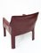 Set of Oxblood Red Leather Cab 414 Armchairs by Mario Bellini for Cassina, 1980s, Image 5