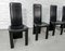 Vintage Cidue Esszimmerstühle aus schwarzem Sattelleder mit hoher Rückenlehne. Italien, 1970er, 4er Set 5