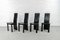 Vintage Cidue Esszimmerstühle aus schwarzem Sattelleder mit hoher Rückenlehne. Italien, 1970er, 4er Set 20