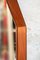 Achteckiger Wandspiegel aus Holz & Leder, 1950er 5
