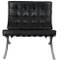 Barcelona Chair in Black Leather by Mies Van Der Rohe, 1990s 1