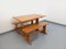Vintage Fir Table & Benches, 1960s, Set of 3, Image 1