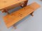 Vintage Fir Table & Benches, 1960s, Set of 3, Image 12