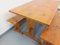 Vintage Fir Table & Benches, 1960s, Set of 3, Image 7