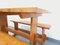 Vintage Fir Table & Benches, 1960s, Set of 3, Image 9