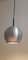 Vintage German Ceiling Lamp with Spherical Aluminum Reflector on Black Plastic Mount from Staff, 1970s 1