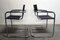 Chromed Metal and Leather Armchairs, 1970s, Set of 4 6