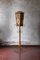 Mid-Century Floor Lamp in Rush with Geometric Patterns and Large Lampshade, 1950s 1