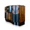 Art Deco Hand Painted Walnut Veneered Cocktail Bar Cabinet, 1960s 10