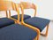 Vintage French Sled Chairs in Wood and Terry Fabric from Baumann, 1970s, Set of 6 11