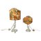 Italian Art Deco Table Lamps in Murano Glass and Floral Fabric attributed to Seguso, 1930s, Set of 2 1