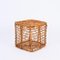 Mid-Century Rattan and Wicker Square Pouf Stool by Tito Agnoli, Italy, 1970s 5
