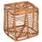 Mid-Century Rattan and Wicker Square Pouf Stool by Tito Agnoli, Italy, 1970s 1