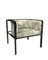 Collector AZ1 Armchair in Alabaster Fabric and Black Lacquered Metal by Francesco Zonca 1
