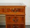 Vintage Yew Twin Pedestal Desk with Burgundy Leather Top, Image 13