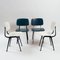 Blue & White Revolt Chairs by Friso Kramer for Ahrend De Cirkel, Set of 4, Image 4