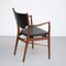 Model 46 Armchair in Walnut and Black Leather attributed to House of Finn Juhl 2