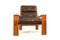 Asko Bonanza Brown High-Back Leather Armchair by Esko Pajamies, 1960s, Image 3